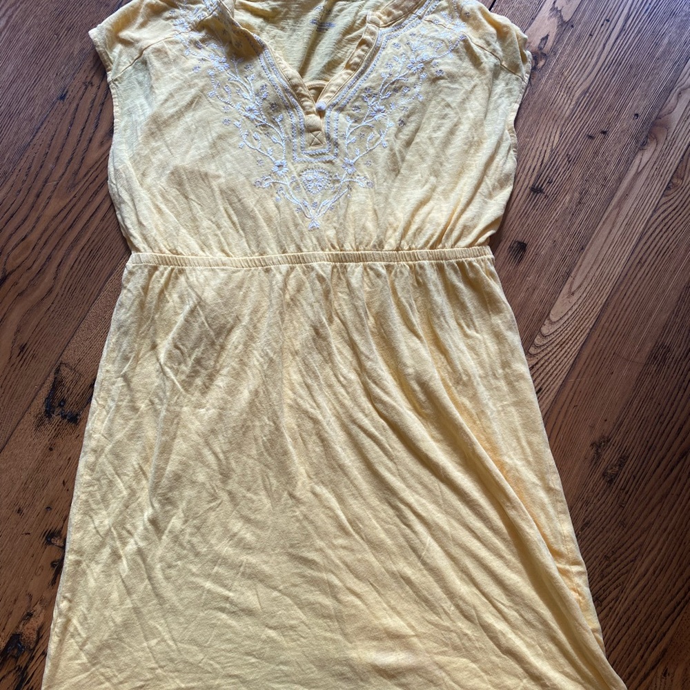 Sonoma L dress Sunny Yellow Embroidered